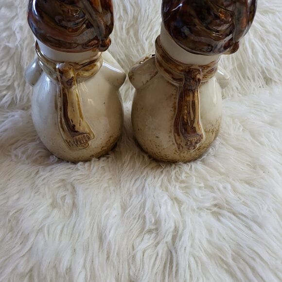 SET of 2 vintage ceramic snowmen holding stars 🌟 - Picture 2 of 3